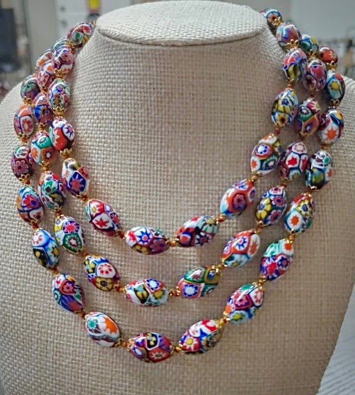 Extra Long 47” Ercole Moretti Necklace in Excellent Vintage Condition