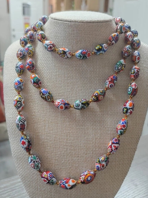 Extra Long 47” Ercole Moretti Necklace in Excellent Vintage Condition