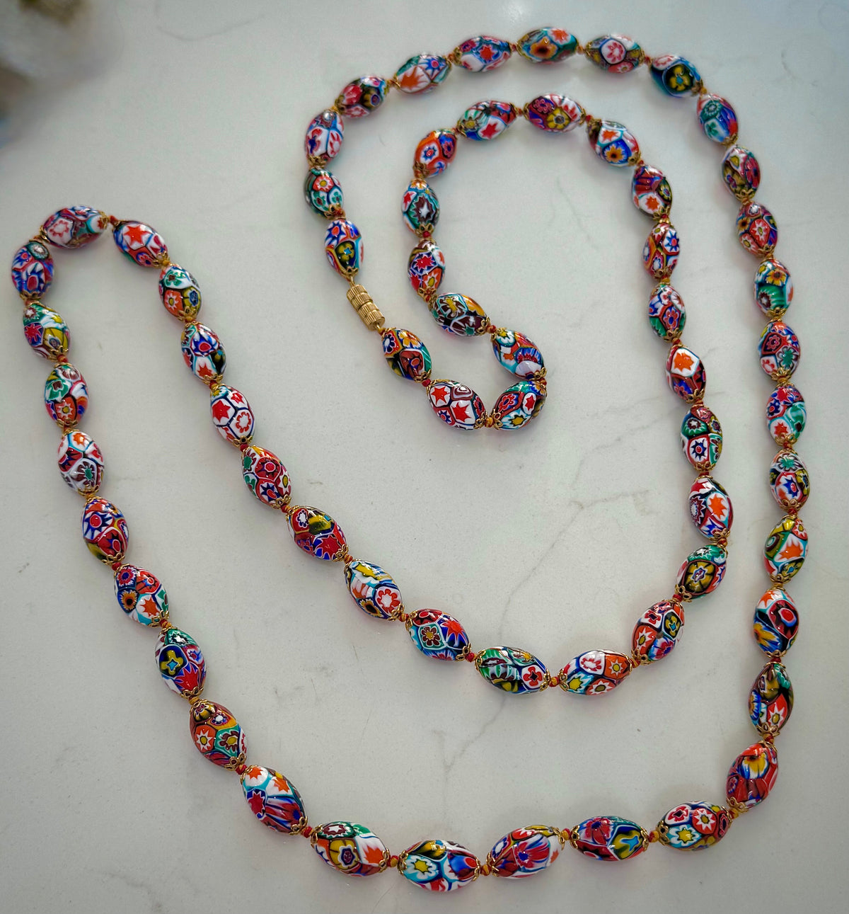 Extra Long 47” Ercole Moretti Necklace in Excellent Vintage Condition