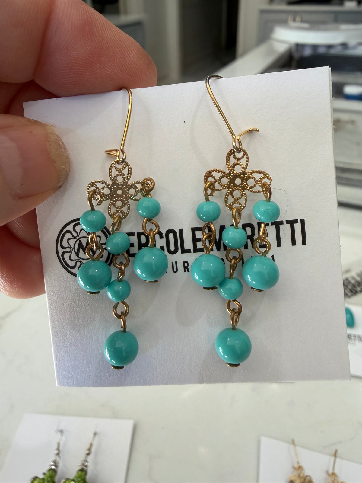 Vintage Ercole Moretti Chandelier Dangle Earrings