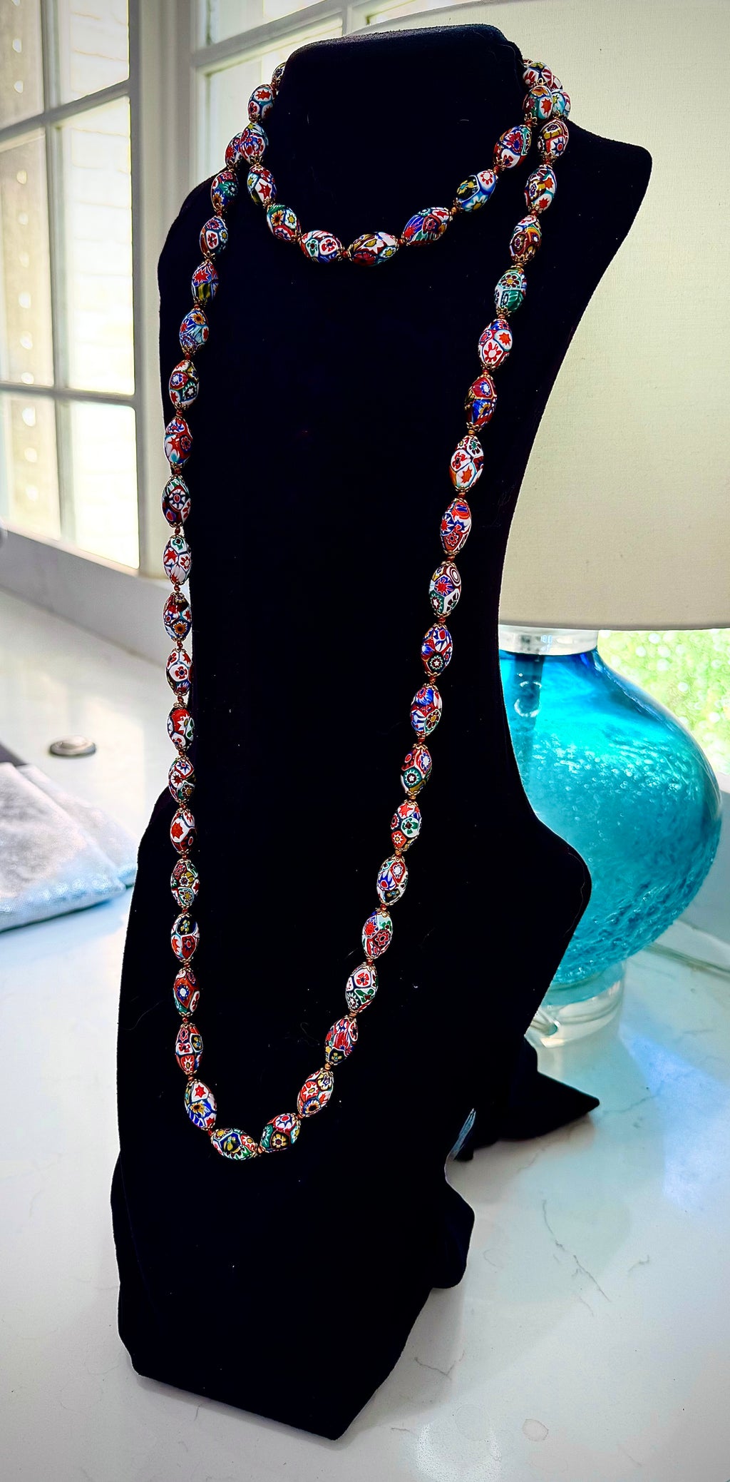 Extra Long 47” Ercole Moretti Necklace in Excellent Vintage Condition