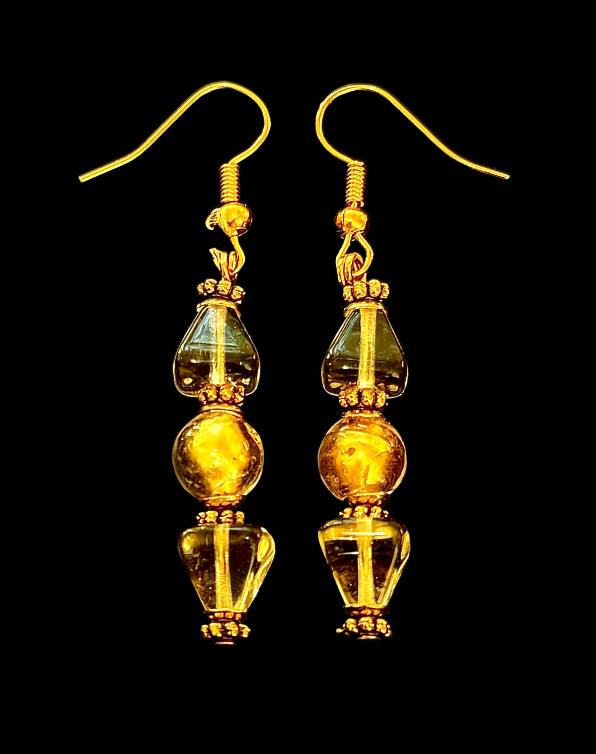 Your Choice of Vintage Gold Foil 925 Vermeil Dangle Earrings