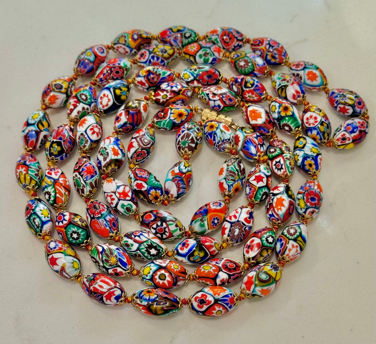 Extra Long 47” Ercole Moretti Necklace in Excellent Vintage Condition