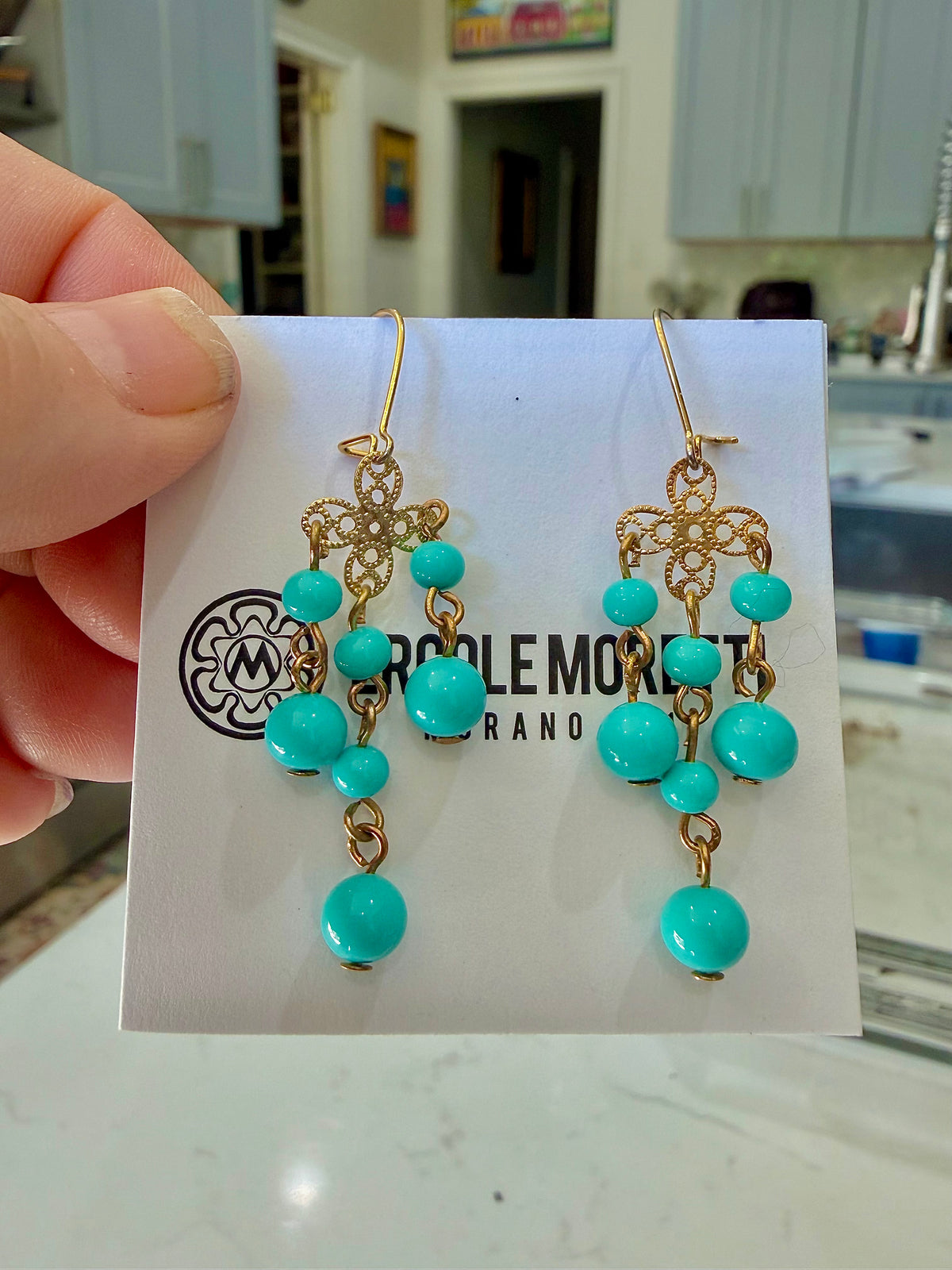 Vintage Ercole Moretti Chandelier Dangle Earrings