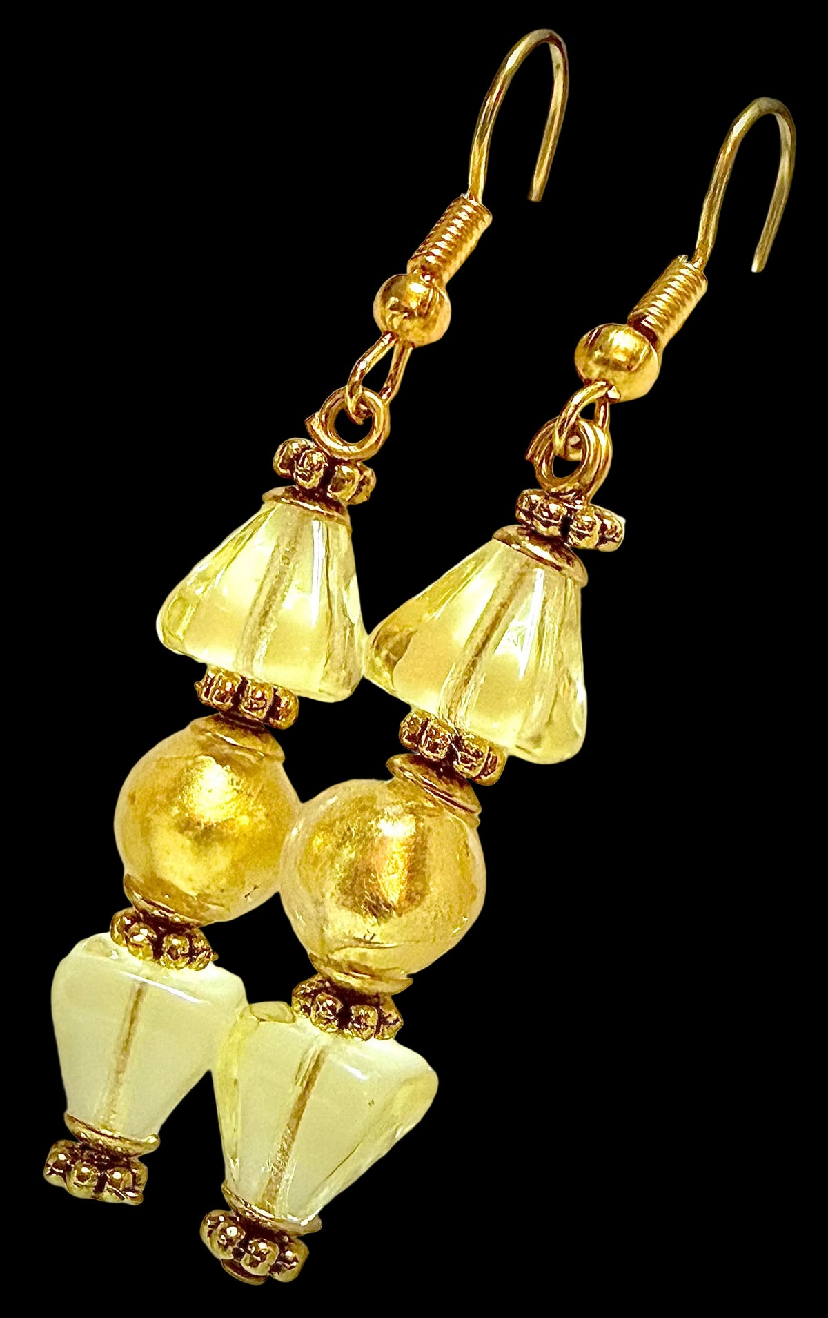 Your Choice of Vintage Gold Foil 925 Vermeil Dangle Earrings