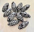 RARE Large Olive Ercole Moretti Millefiori Black & White Bead