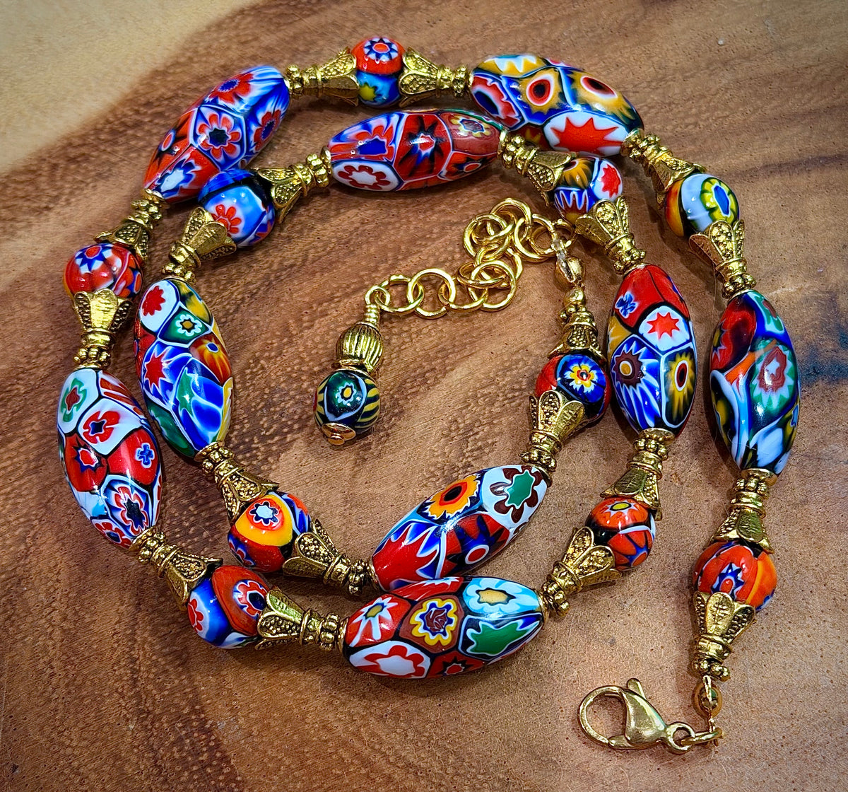 Vintage Ercole Moretti Ovals Beaded Necklace -One Of a Kind