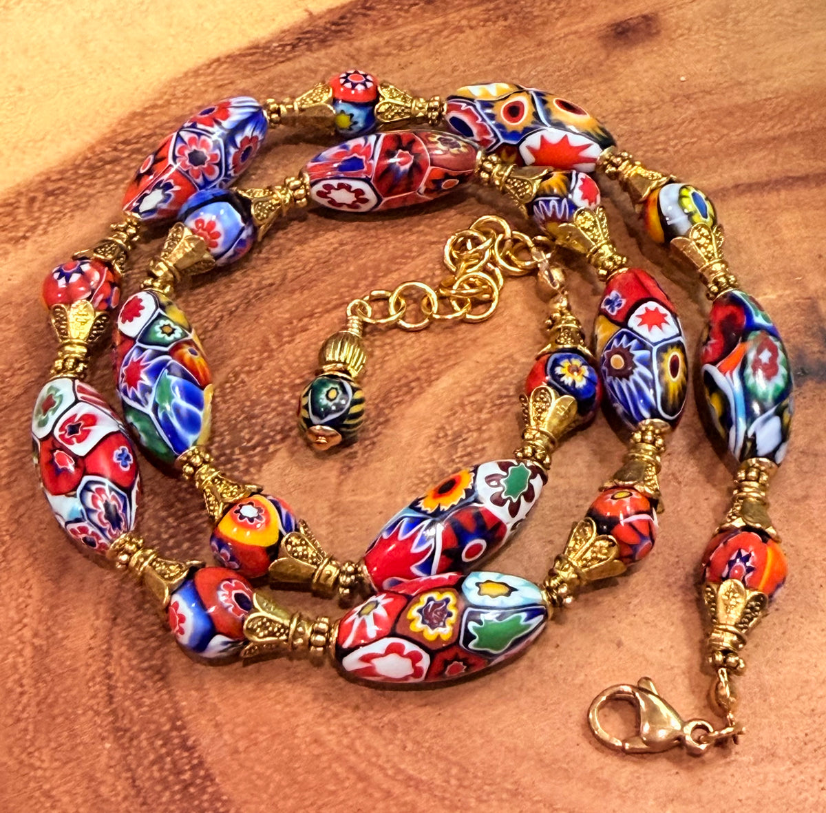 Vintage Ercole Moretti Ovals Beaded Necklace -One Of a Kind