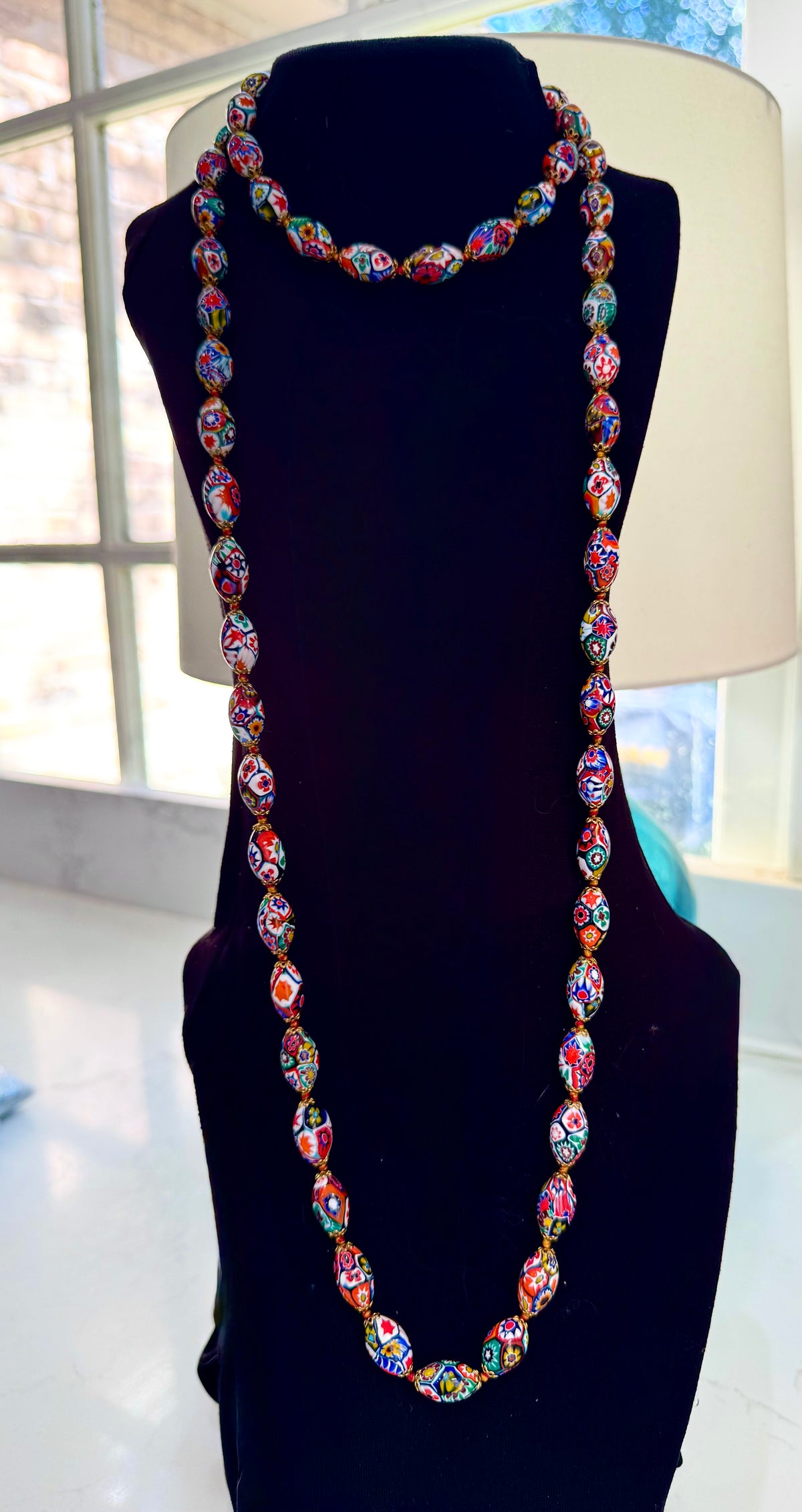 Extra Long 47” Ercole Moretti Necklace in Excellent Vintage Condition