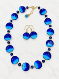 One Of A Kind Rosario Leonardi Vintage Blown Murano Glass Necklace & Earring Set