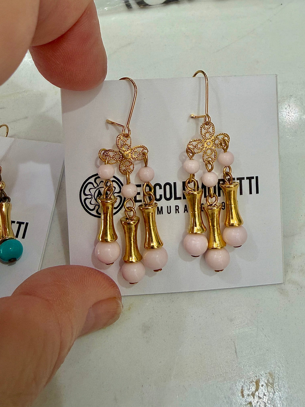 Vintage Ercole Moretti Chandelier Dangle Earrings