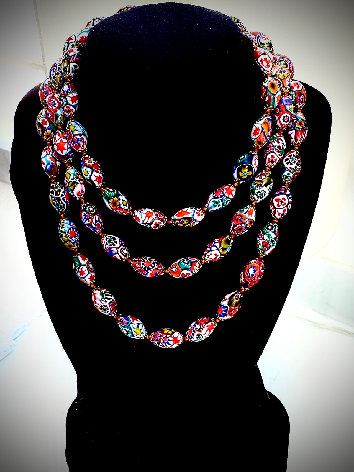 Extra Long 47” Ercole Moretti Necklace in Excellent Vintage Condition