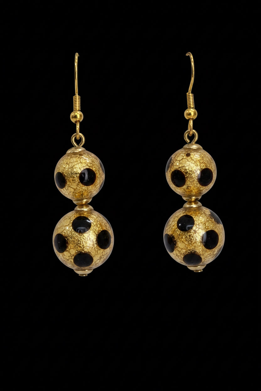 Your Choice of Vintage Gold Foil 925 Vermeil Dangle Earrings