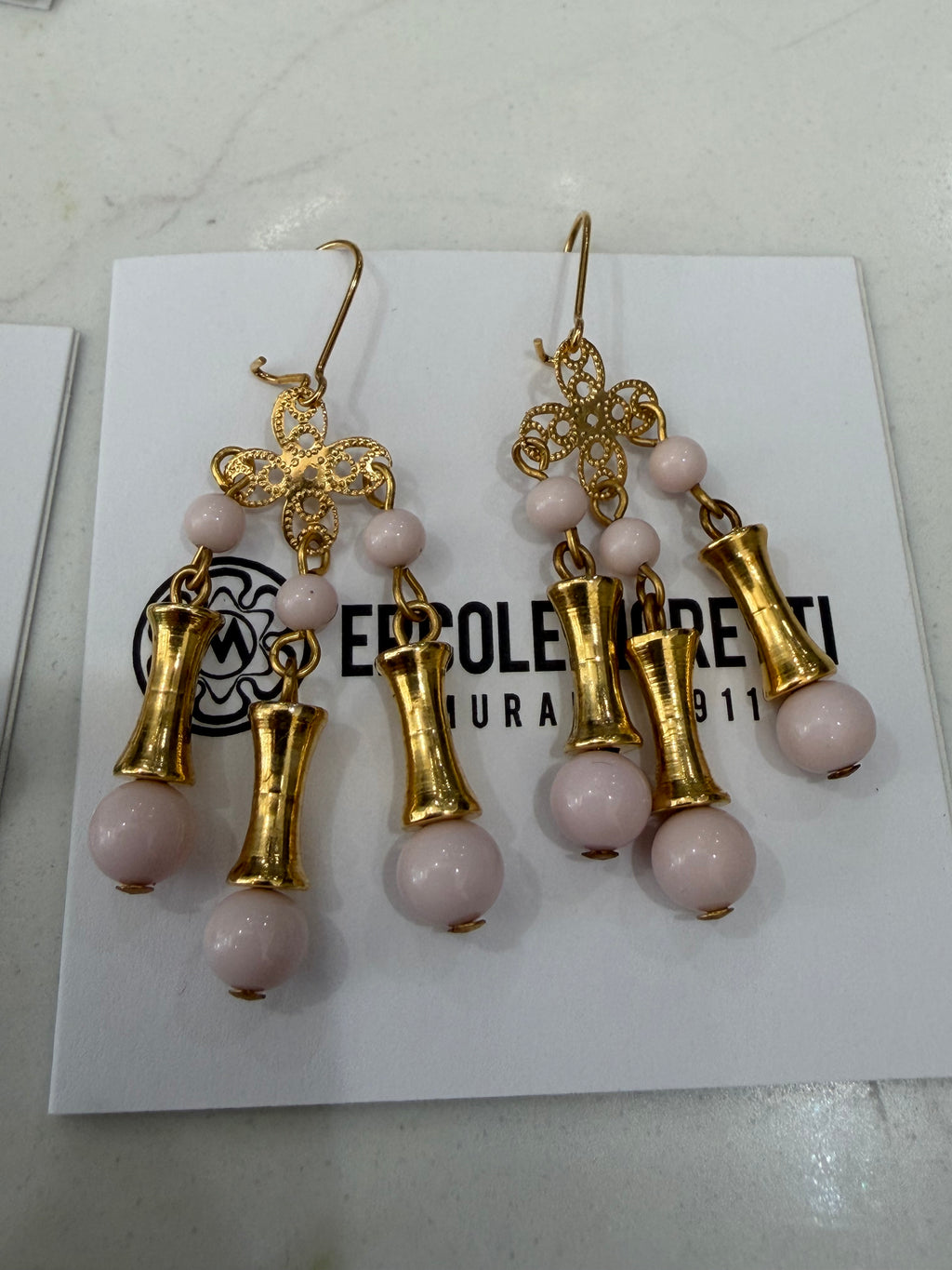 Vintage Ercole Moretti Chandelier Dangle Earrings