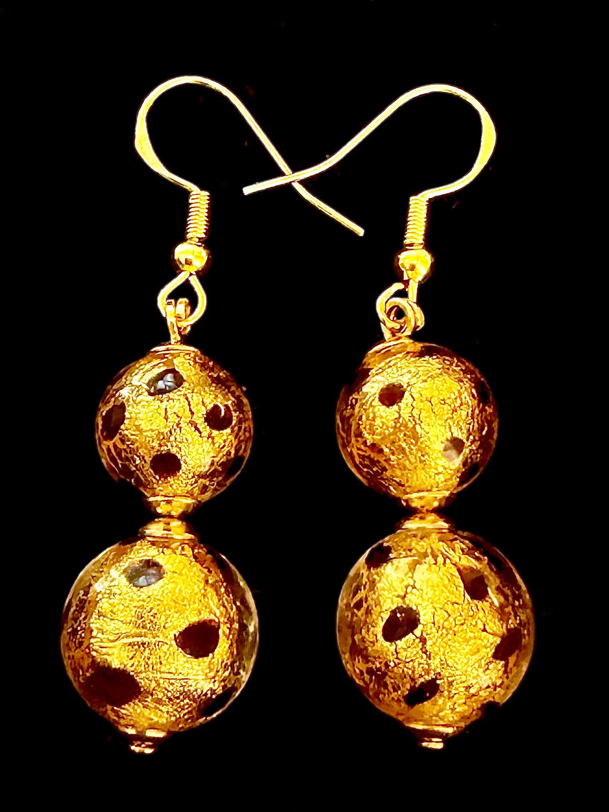 Your Choice of Vintage Gold Foil 925 Vermeil Dangle Earrings