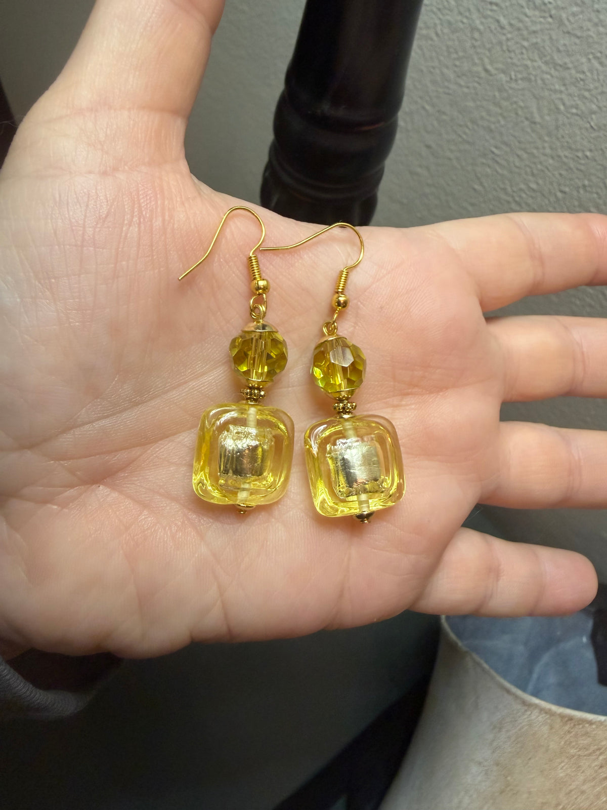 Your Choice of Vintage Gold Foil 925 Vermeil Dangle Earrings