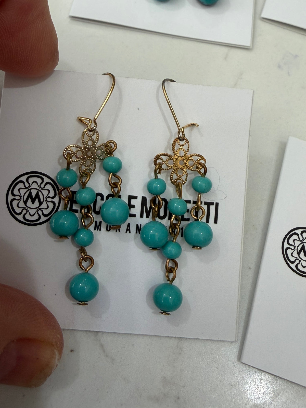 Vintage Ercole Moretti Chandelier Dangle Earrings