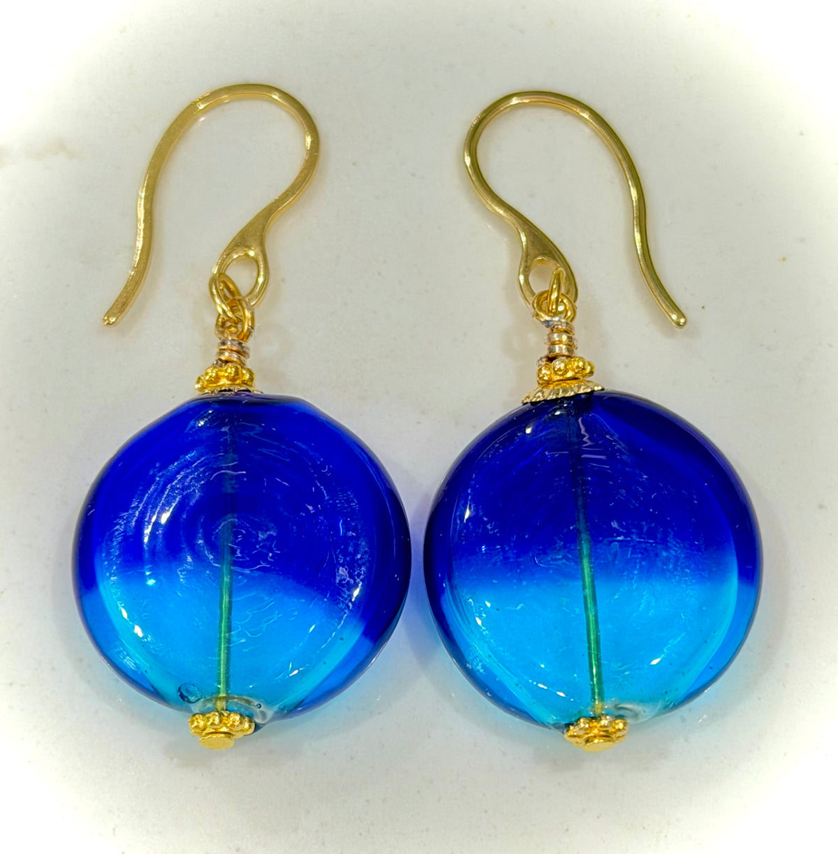 One Of A Kind Rosario Leonardi Vintage Blown Murano Glass Necklace & Earring Set