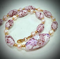 Rosario Leonardi Pale Pink Neckalce Featuring Exclusive Murano Millefiori Glass Beads