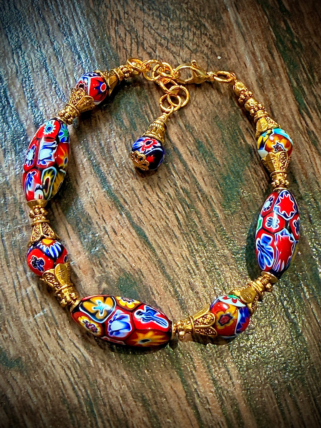 Vintage Ercole Moretti Ovals Beaded Bracelet-One Of a Kind