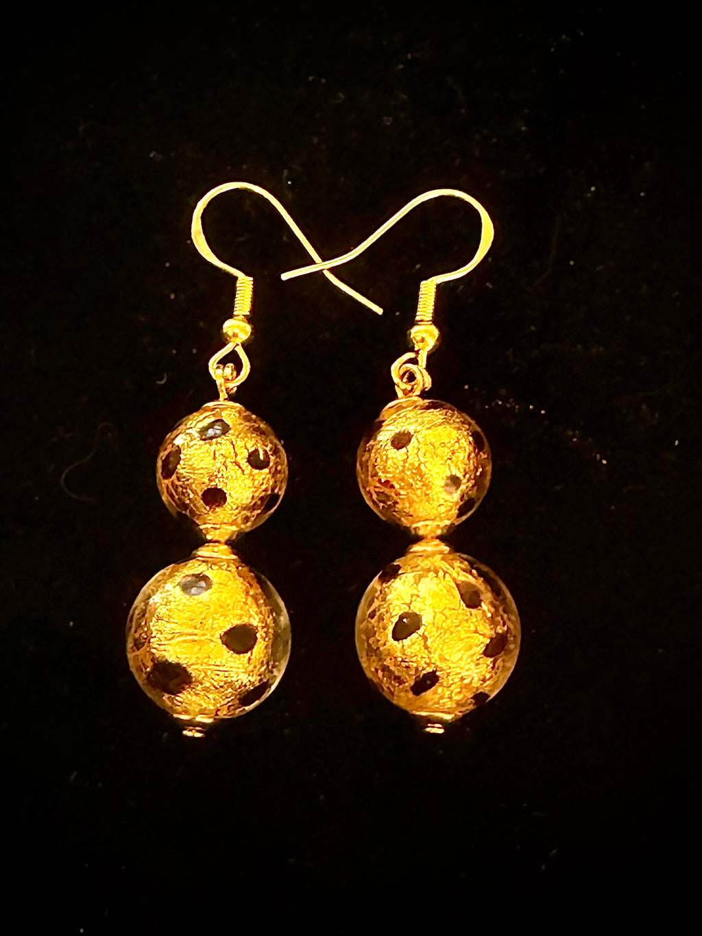 Your Choice of Vintage Gold Foil 925 Vermeil Dangle Earrings