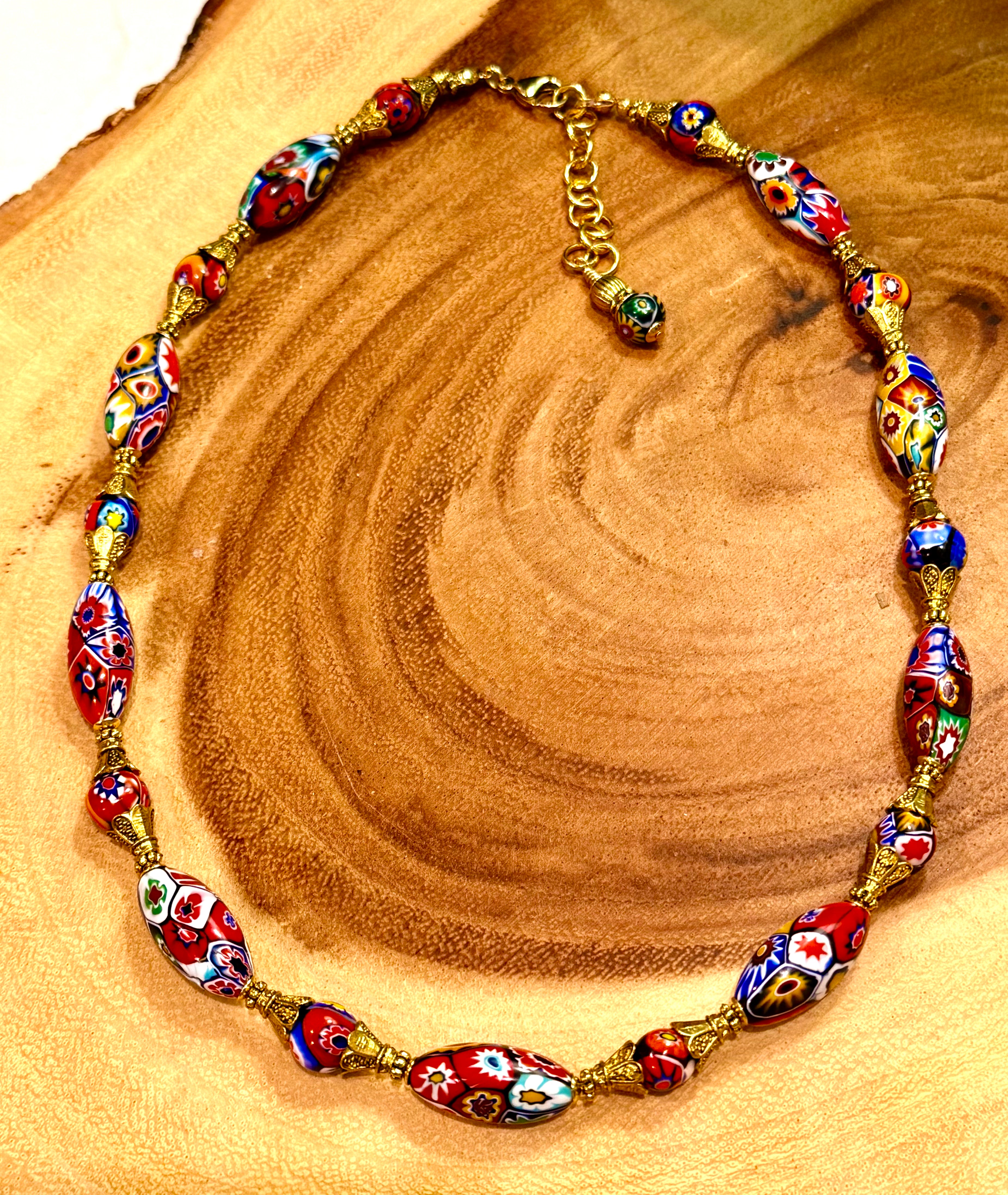 Vintage Ercole Moretti Ovals Beaded Necklace -One Of a Kind