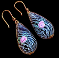 Vintage Murano Millefiori Large Teardrop Hooks