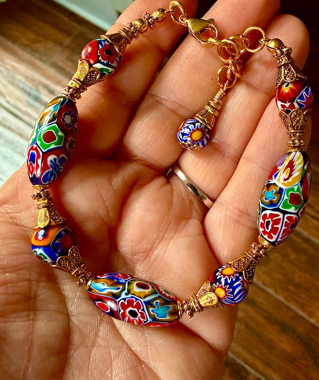 Vintage Ercole Moretti Ovals Beaded Bracelet-One Of a Kind
