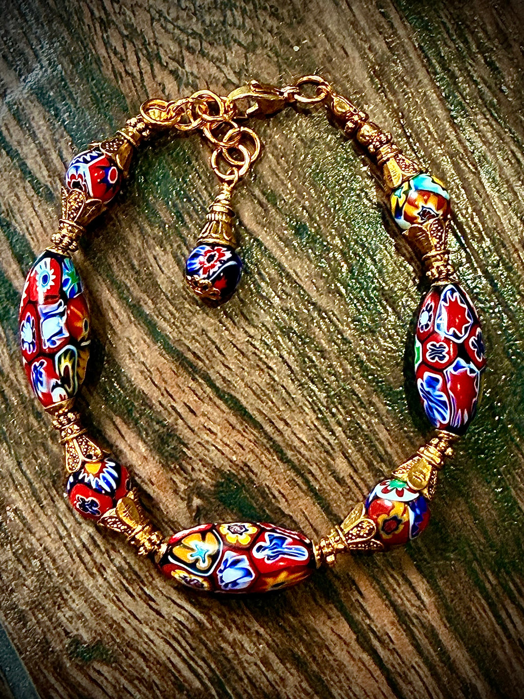 Vintage Ercole Moretti Ovals Beaded Bracelet-One Of a Kind