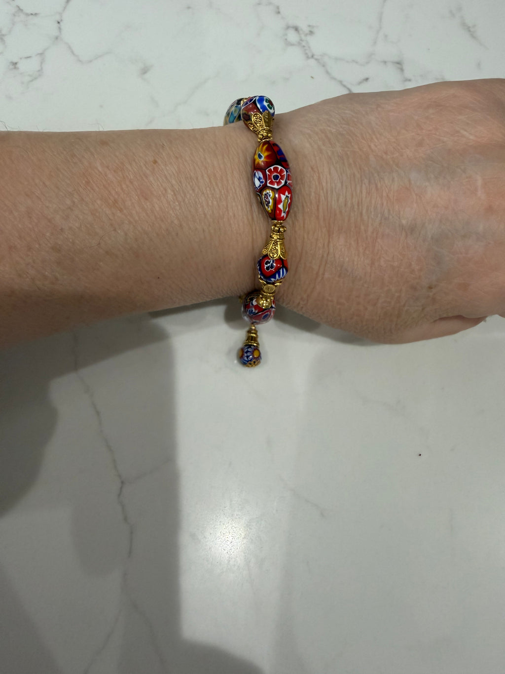 Vintage Ercole Moretti Ovals Beaded Bracelet-One Of a Kind