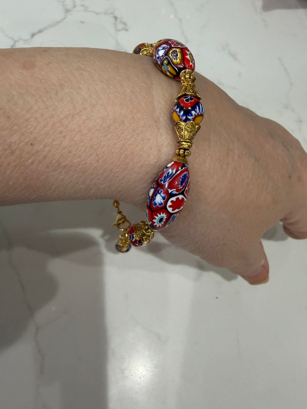 Vintage Ercole Moretti Ovals Beaded Bracelet-One Of a Kind