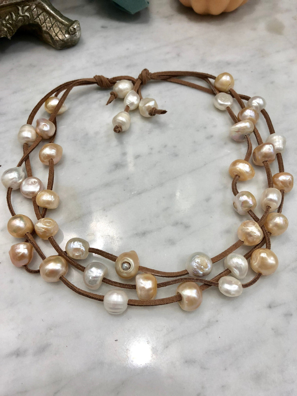 3 Strand, Multicolored Freshwater Pearl Necklace