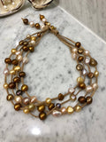 4 strand Fall Colors Freshwater Pearl Necklace