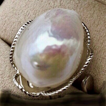 Baroque Pearl Statement Ring set on Sterling Silver