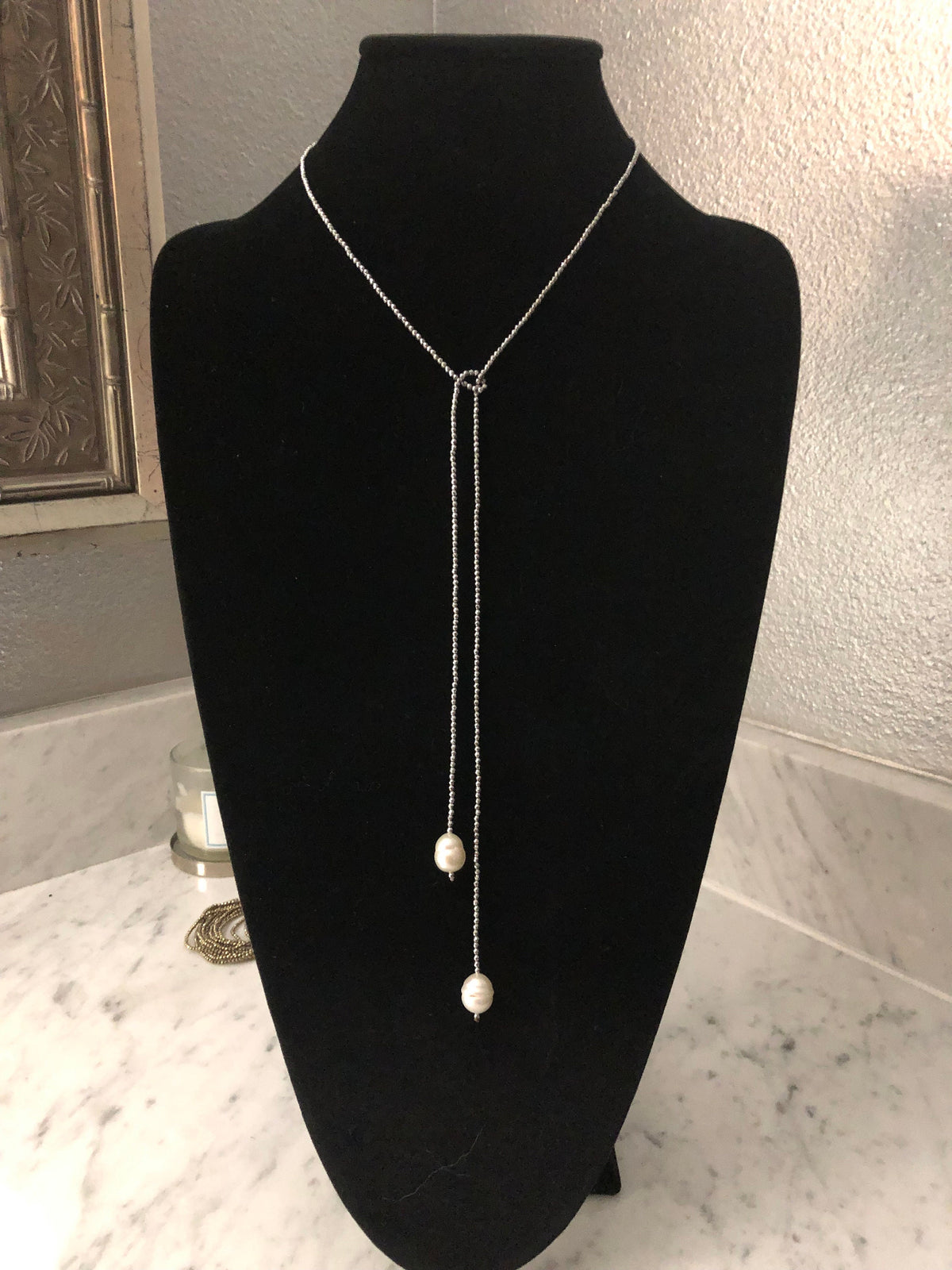 Silver or Gold Hematite Single Strand with Freshwater Pearls