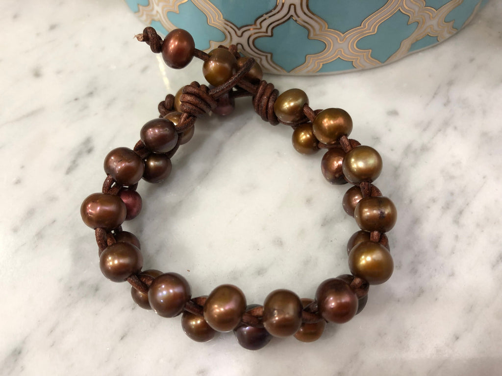 Bronze Freshwater Pearl Cuff
