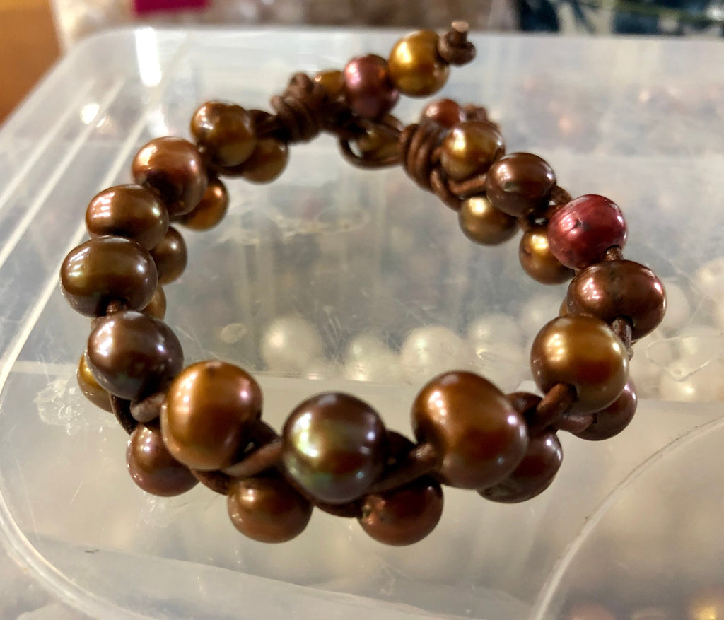 Bronze Freshwater Pearl Cuff