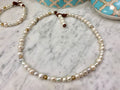 Sophisticated Delicate Freshwater Pearl Necklace and Bracelet Set