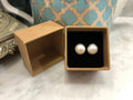 AAA Freshwater Pearl Stud Earrings: 925 Silver (10.5-11mm)
