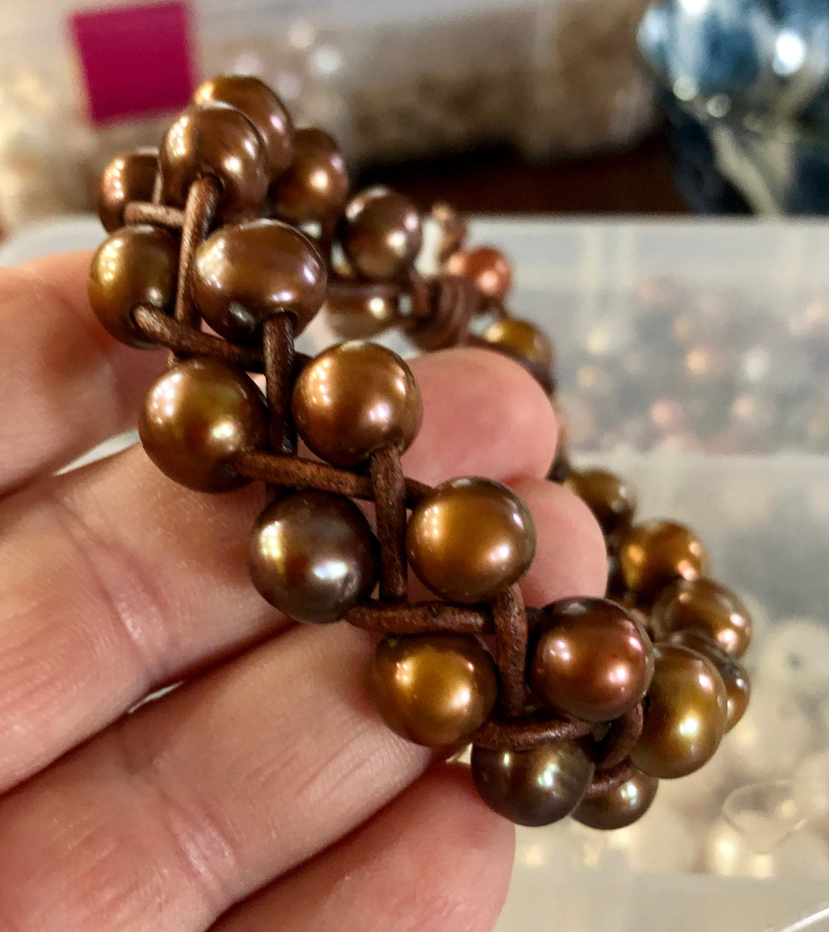 Bronze Freshwater Pearl Cuff