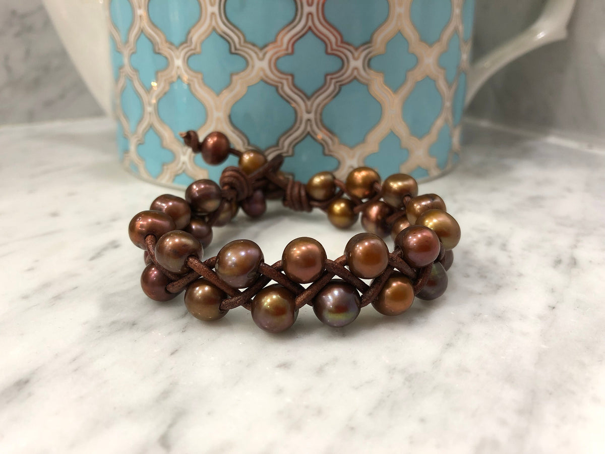 Bronze Freshwater Pearl Cuff