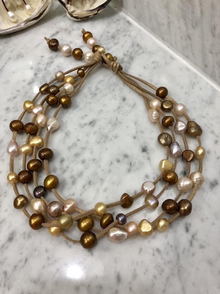 Fall Colored Freshwater Pearl Necklace