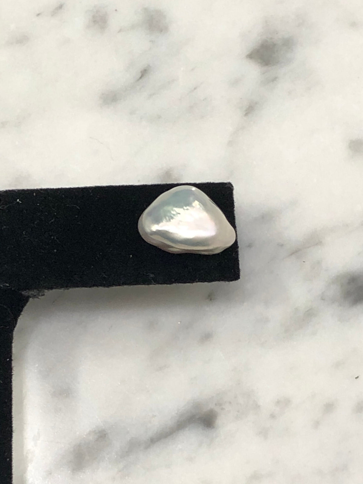 Iridescent white pearl studs on sterling 925 posts