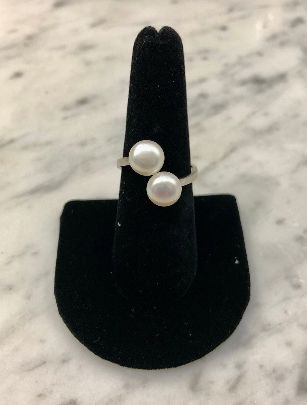 Double Freshwater Pearl and Sterling Ring