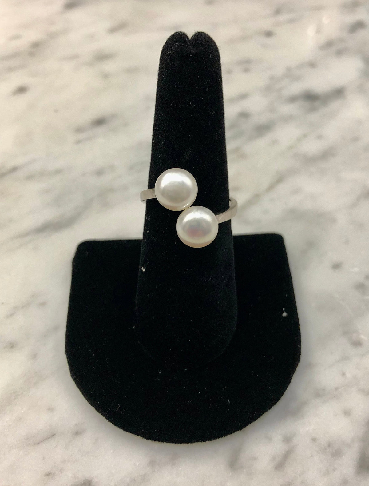 Double Freshwater Pearl and Sterling Ring