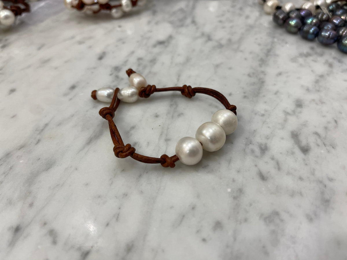 13mm Freshwater Pearl Trio Bracelet