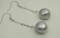 Sterling Silver And Large Silver Pearl  Earrings