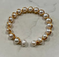 7” freshwater pearl handmade bangle bracelet