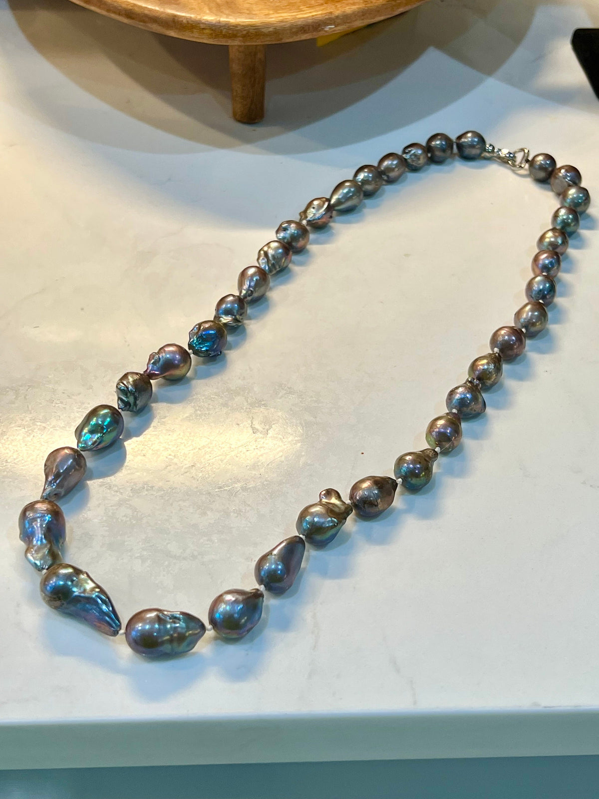 Peacock Flameball Pearl Necklace-5 lengths
