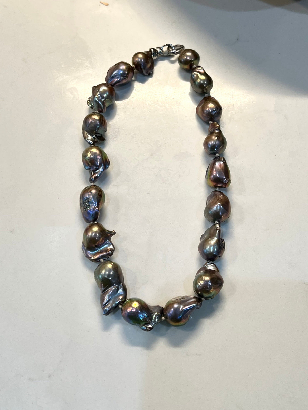 Peacock Flameball Pearl Necklace-5 lengths